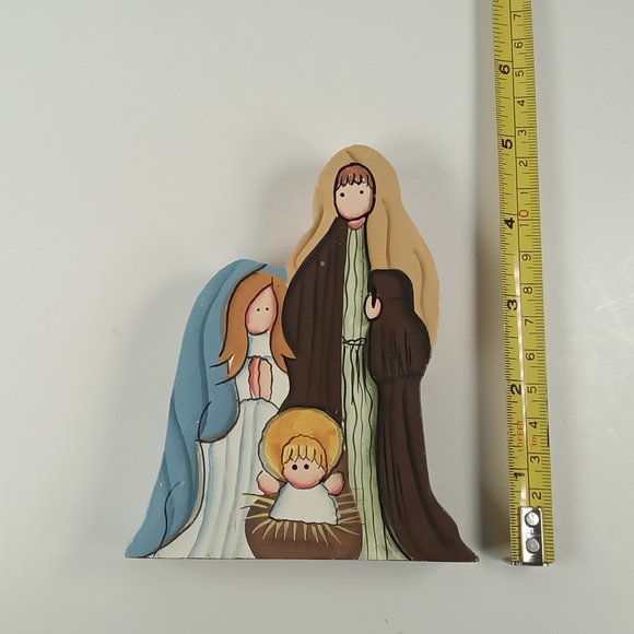Christmas Nativity Mary, Joseph & Baby Jesus 4.75" Wooden Holiday Figure New - Picture 7 of 7